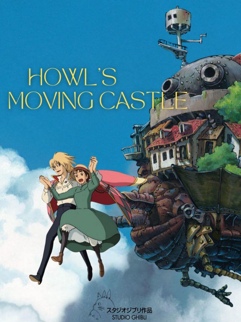 Inspirational Wall Art Co. - Howl's Moving Castle Poster Studio Ghibli Art  Print - Anime Movie Posters for Fans - Unframed (11x17 Inches)