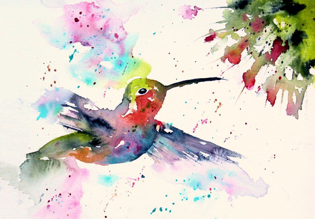 Hummingbird - Colorful Painting - Bird Wildlife Art Print Poster - Large Art  Prints by Sina Irani, Buy Posters, Frames, Canvas & Digital Art Prints