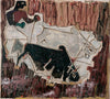 Farmer and Bulls - Canvas Prints