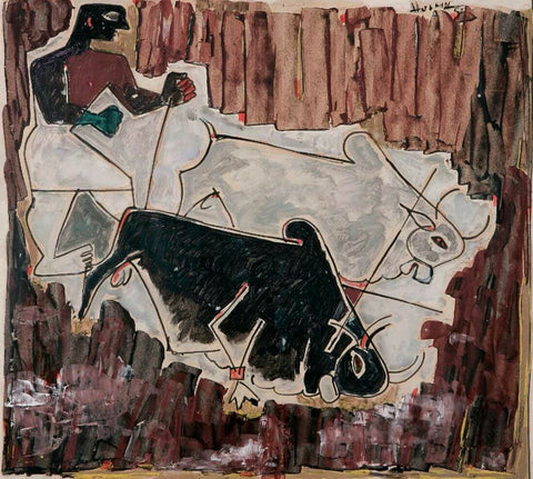Farmer and Bulls - Posters