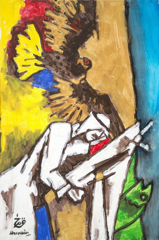 Fisherman And The Falcon by M F Husain