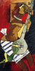 Husain - Lady With A Peacock - Canvas Prints