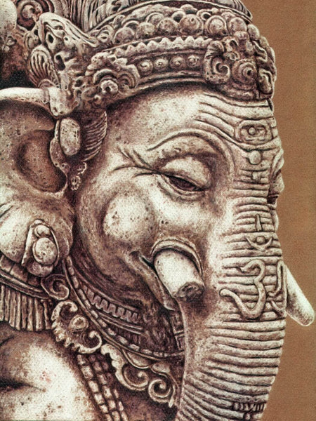 Hyperrealistic Art - Ekdanta Mahaganpati - Ganesha Painting Collection - Posters