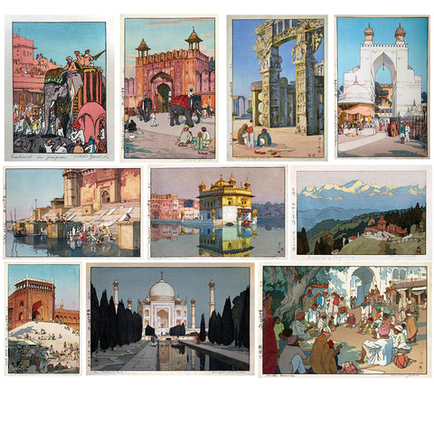 Yoshida Hiroshi - Vintage Japanese Prints of India - Set of 10 Poster Paper - (12 x 17 inches) each by Hiroshi Yoshida