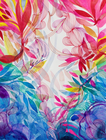 Floral Abstract - Large Art Prints by Lilly Milton