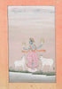 Krishna Flanked by Two Cows - Deccan Painting - Indian Miniature - Framed Prints
