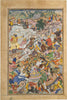 Krishna And Balrama Fighting Enemy II - Indian Miniature Art - Mughal painting - Posters