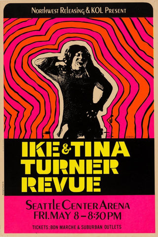 Ike And Tina Turner Revue - Rock And Roll Music Concert Vintage Poster - Framed Prints