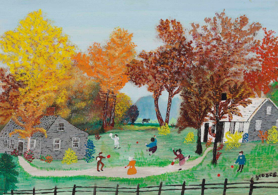 Ill Catch - Grandma Moses (Anna Mary Robertson) - Folk Art Painting - Art Prints by Grandma Moses | Buy Posters, Frames, Canvas & Digital Art Prints | Small, Compact, Medium and Large Variants