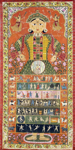 Illustration Of Lokapurusha, Jain Cosmological Figure From Rajasthan (late 19th c.) - Life Size Posters