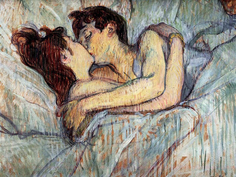 In Bed The Kiss (Au lit Un Baiser Par) - Henri De Toulouse - Lautrec - Life Size Posters