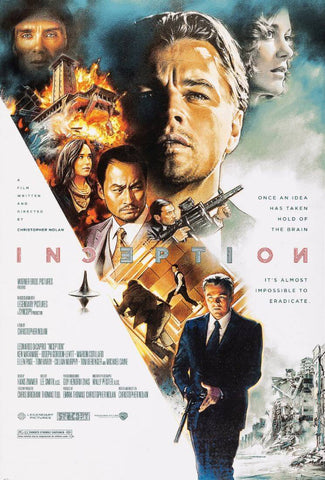 Inception - Leonardo DiCaprio - Christopher Nolan - Hollywood SciFi Movie Custom Poster - Framed Prints