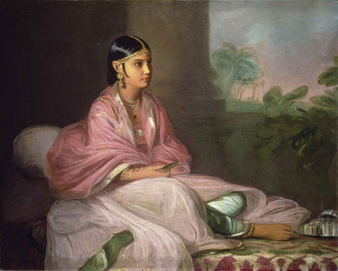 Indian Bibi Jemdanee - Thomas Hickey -  Vintage Orientalist Painting of India by Thomas Hickey