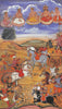 Arjuna During The Battle Of Kurukshetra - Vintage 16th Century Indian Painting - Indian Miniature Painting - Canvas Prints