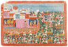 An Illustration From The Bhagavata Purana Krishna Rescues Aniruddha From Banusara - Mewar painting - Indian Miniature Painting - Canvas Prints