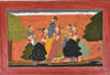 Krishna Dallying With Cowherd Maidens - Pahari Painting - Indian Miniature Painting - Large Art Prints