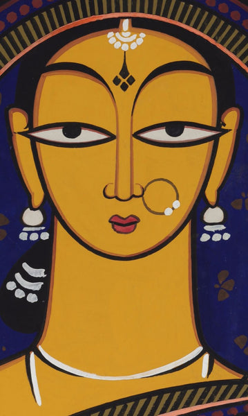 Indian Art - Jamini Roy - Handmaiden by Jamini Roy | Tallenge Store | Buy Posters, Framed Prints & Canvas Prints