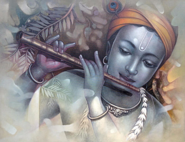 Indian Art - Contemporary Collection - Digital Art - Divine Krishna - Framed Prints