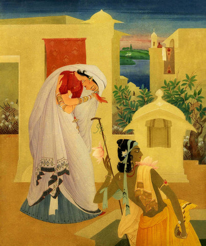 Krishna and Radha - Life Size Posters by Abdur Rahman Chughtai