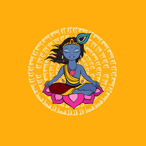 Indian Art - Digital Painting - Krishna Meditating - Canvas Prints by Raghuraman
