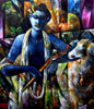 Indian Art - Acrylic Painting - Cowherd Krishna - Posters