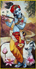 Indian Art - Acrylic Painting - Murlaidhar Krishna by Raghuraman | Tallenge Store | Buy Posters, Framed Prints & Canvas Prints