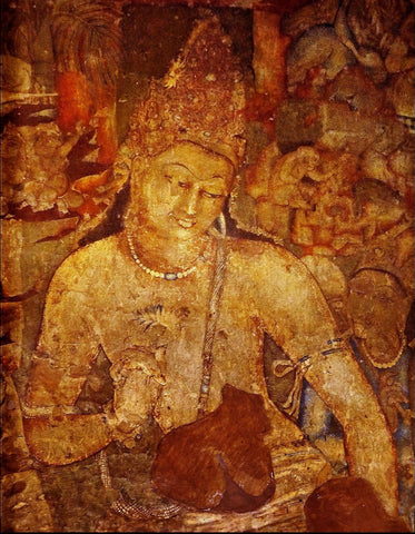 Ajanta Cave Art - Padmapani - Canvas Prints by Anonymous Artist