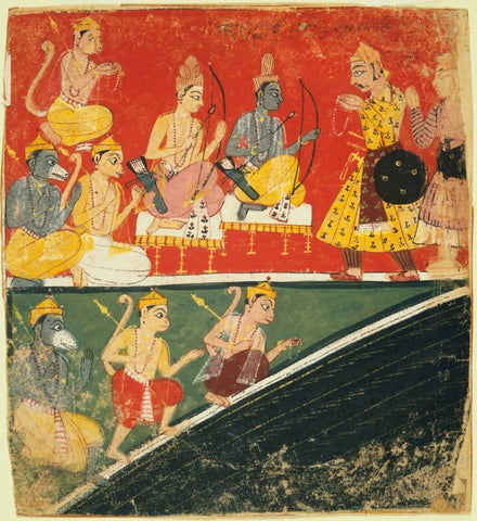 Indian Art - Comyan Rajput Painting - Miniature Painting - Large Art Prints by Tallenge Store