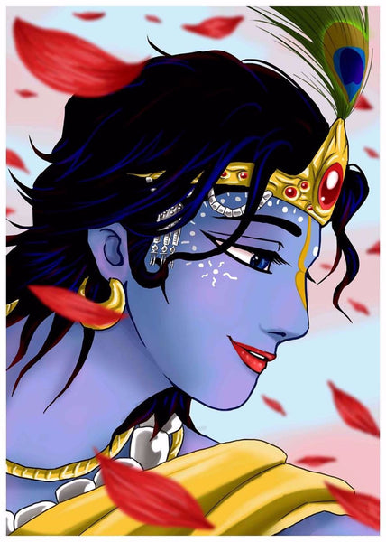 Indian Art - Digital Painting - Young Krishna - Canvas Prints