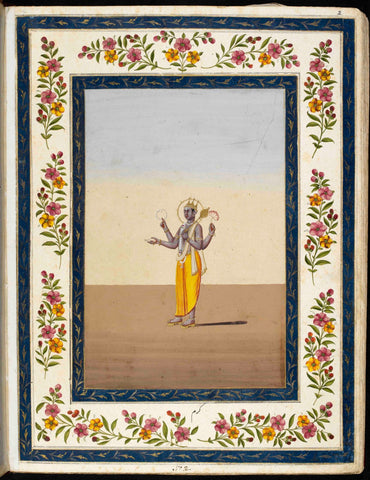 Indian Miniature Art - Four Armed Karma - Large Art Prints by Kritanta Vala