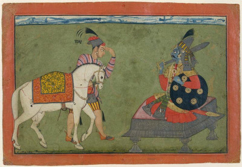 Indian Art - Kalki - Miniature Painting - Large Art Prints by Tallenge Store