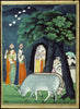 Indian Miniature Art - Kangra Painting - The Rainy Season - Framed Prints