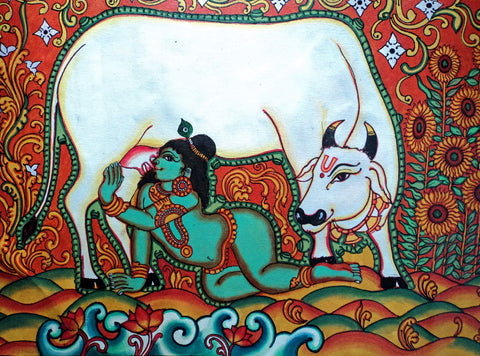 Krishna Govardhan - Art Prints