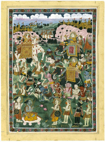 Indian Art - Murshidabad School - Miniature Painting - Large Art Prints by Tallenge Store