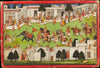 Indian Miniature Art - Pahari Style - Marriage Procession In A Bazaar Mandi - Canvas Prints