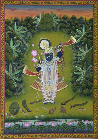 Indian Art  Pichwai Shreenath Ji - Canvas Prints