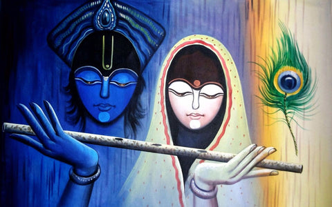Indian Art - Radha Krishna Painting - Posters by Raghuraman