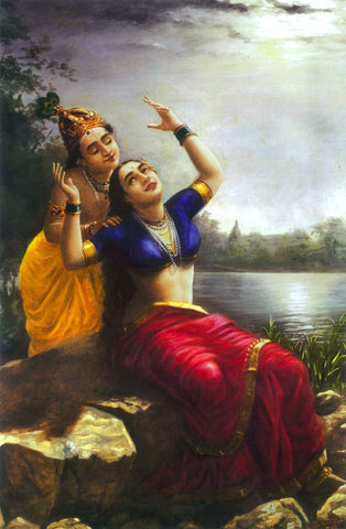 Radha Bilas - Large Art Prints by Raja Ravi Varma