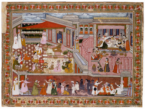 Indian Miniature Art - Mughal Painting - Birth in a Palace by Kritanta Vala