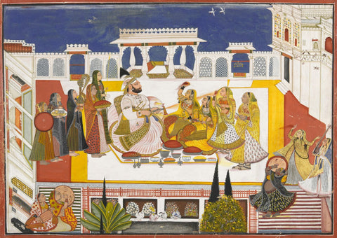 Celebrating Holi In The Zenana - Canvas Prints by Anonymous Artist