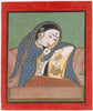 Indian Miniature Art - Rajput Painting - Melancholy Courtesan - Large Art Prints
