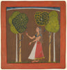 Indian Miniature Art - Rajput Painting - Sita In Garden - Canvas Prints