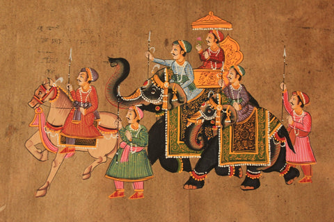 Indian Miniature Art - Rajput Painting - Pink City - Large Art Prints by Kritanta Vala