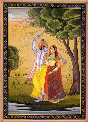 Radha Krishna in Forest - Framed Prints