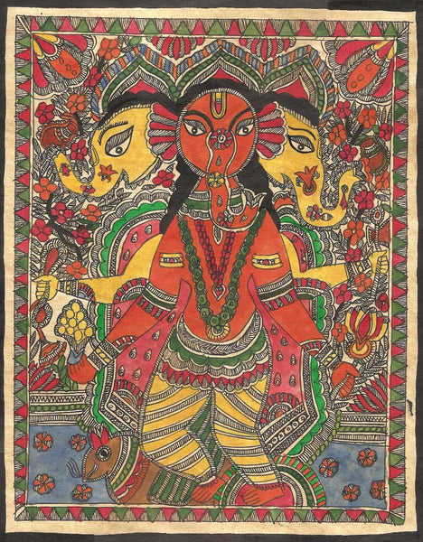 Indian Miniature Art - Madhubani Painting - Lord Ganesha - Posters