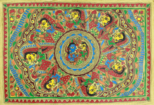 Indian Miniature Art - Mithila Style - Radha And Krishna - Posters