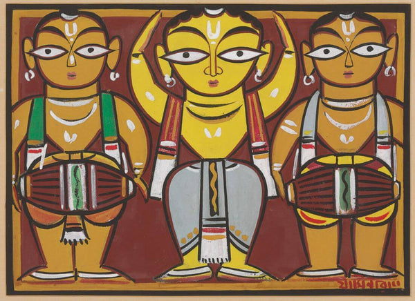 Jamini Roy - Dancer With Drummers - Framed Prints