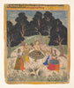 Indian Miniature Art - Folio from a ragamala series (Garland of Musical Modes) - Amber Style - Art Prints
