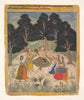 Indian Miniature Art - Folio from a ragamala series (Garland of Musical Modes) - Amber Style - Large Art Prints