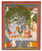 Indian Miniature Art - Shiva-Parvati and their family - Large Art Prints